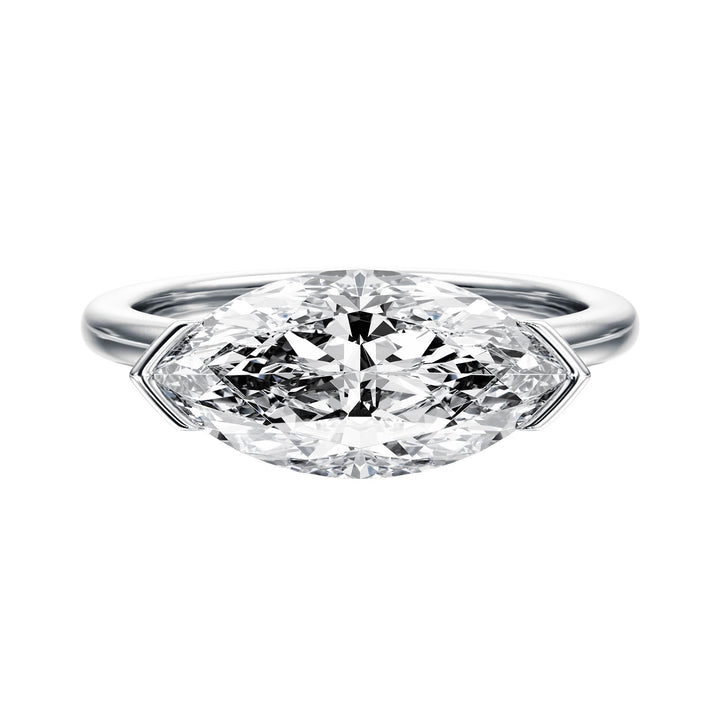 Adore Half Bezel Marquise Diamond Engagement Ring - R1054 in Ring by 18 KARATS INC.
