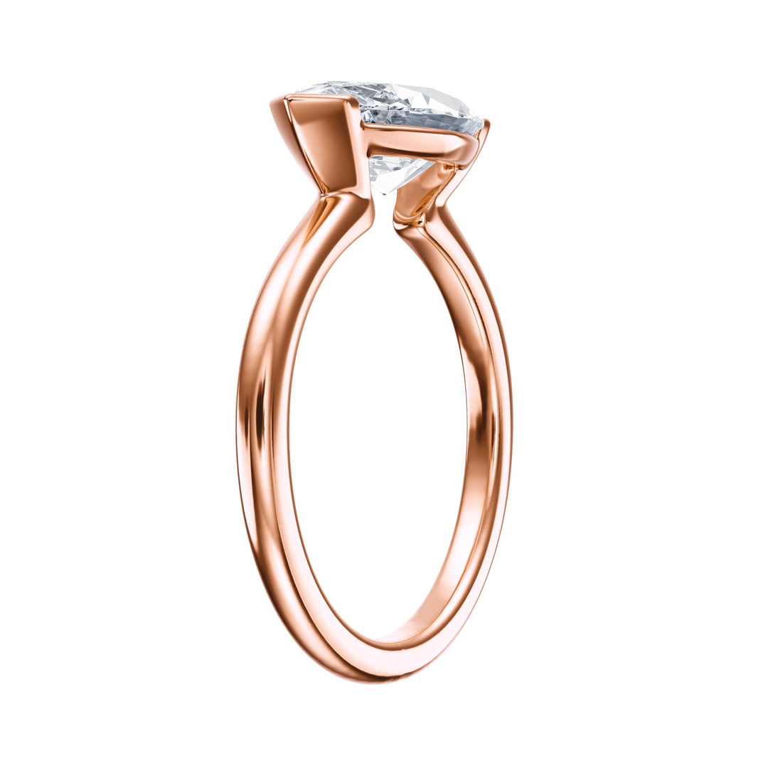 Adore Half Bezel Marquise Diamond Engagement Ring - R1054 in Ring by 18 KARATS INC.