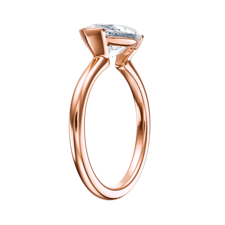 Adore Half Bezel Marquise Diamond Engagement Ring - R1054 in Ring by 18 KARATS INC.