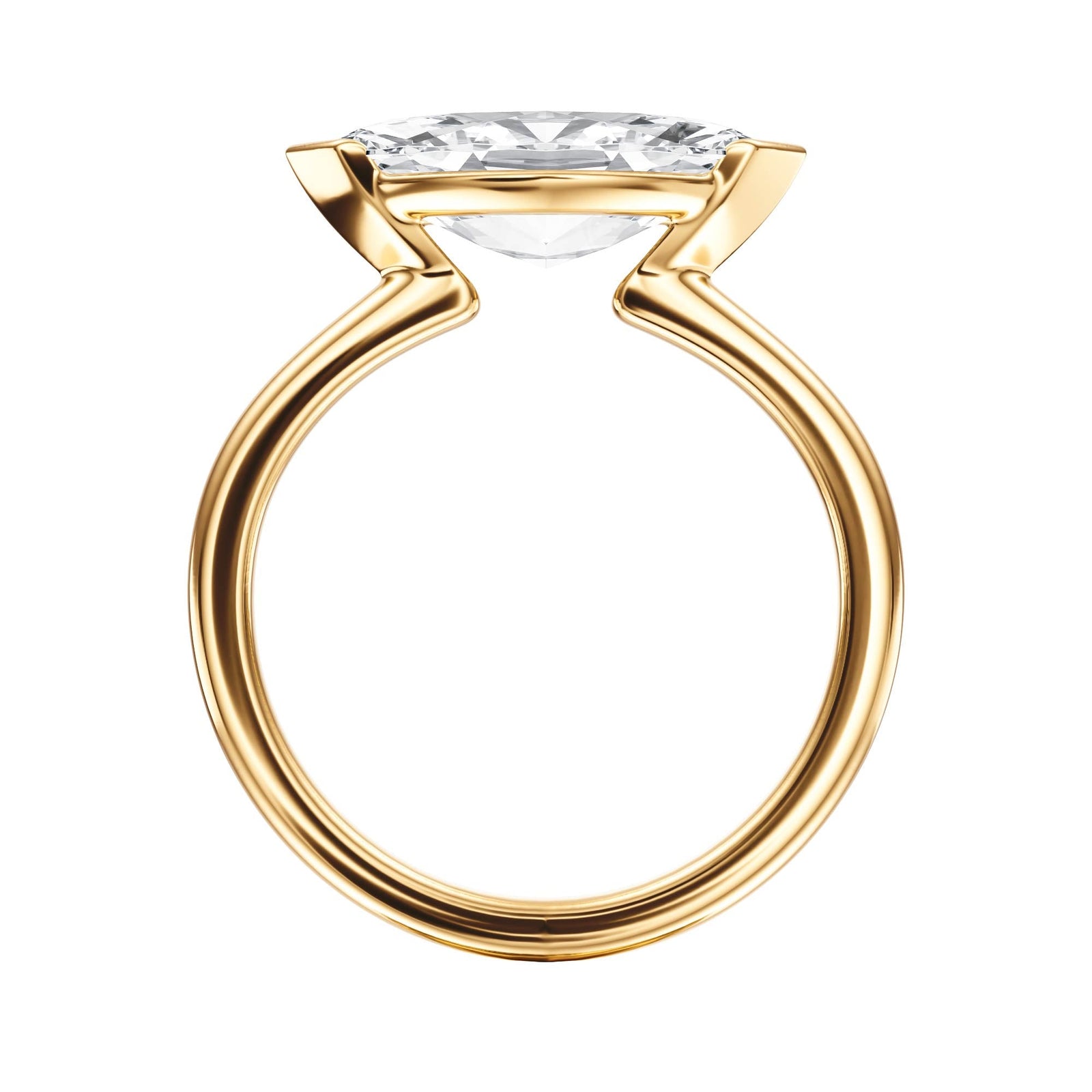 Adore Half Bezel Marquise Diamond Engagement Ring - R1054 in Ring by 18 KARATS INC.