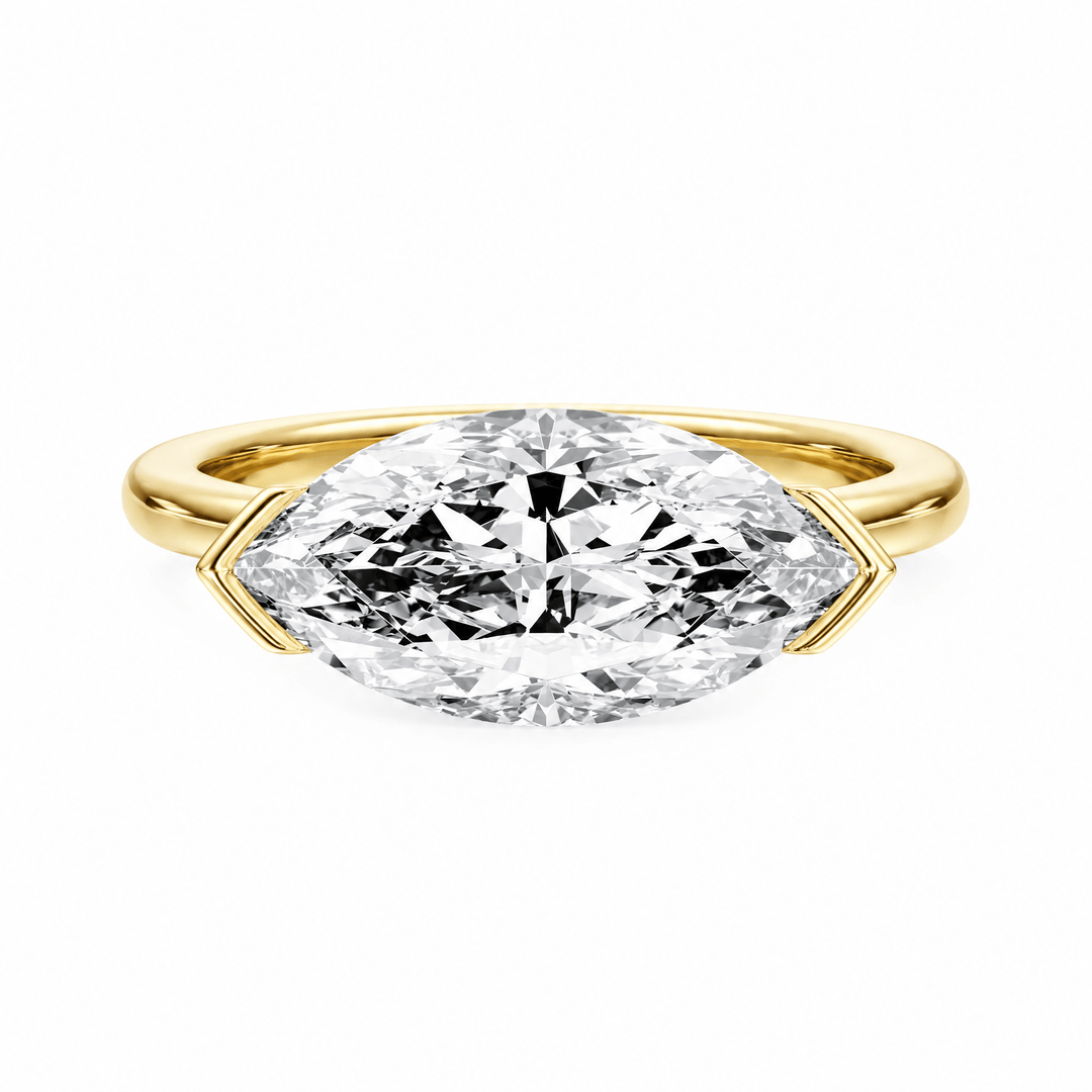 Adore Half Bezel Marquise Lab Diamond Ring in Ready Rings by 18 KARATS INC.