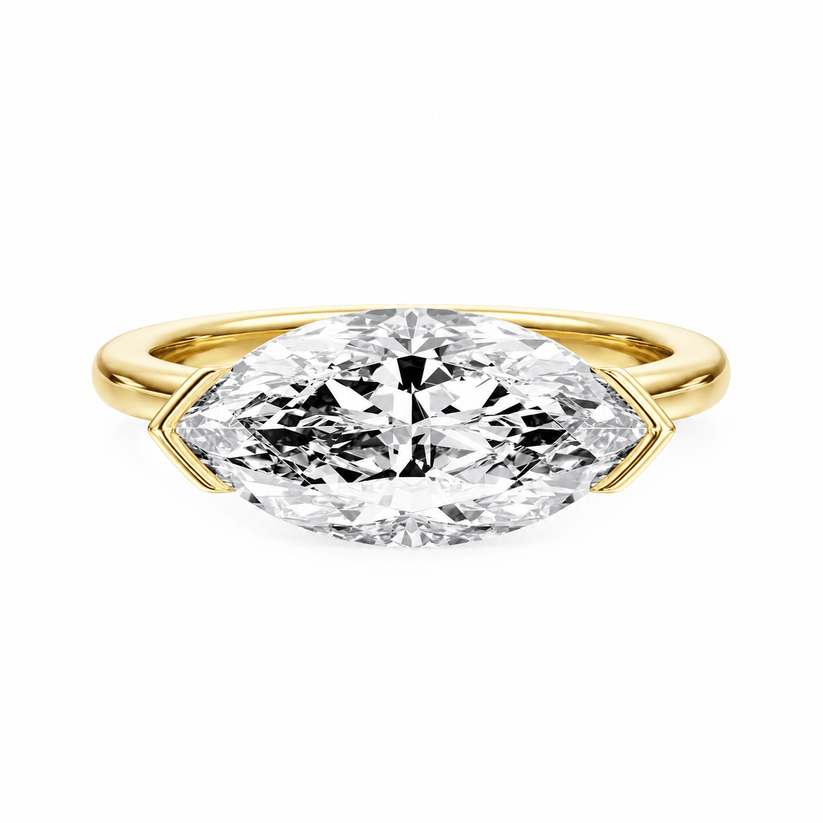 Adore Half Bezel Marquise Lab Diamond Ring in Ready Rings by 18 KARATS INC.