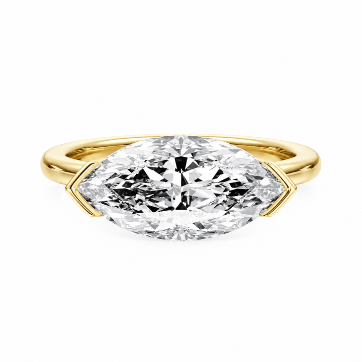 Adore Half Bezel Marquise Lab Diamond Ring in Ready Rings by 18 KARATS INC.
