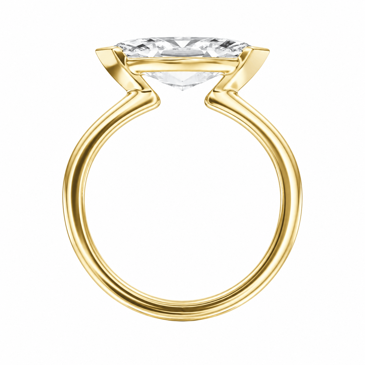 Adore Half Bezel Marquise Lab Diamond Ring in Ready Rings by 18 KARATS INC.