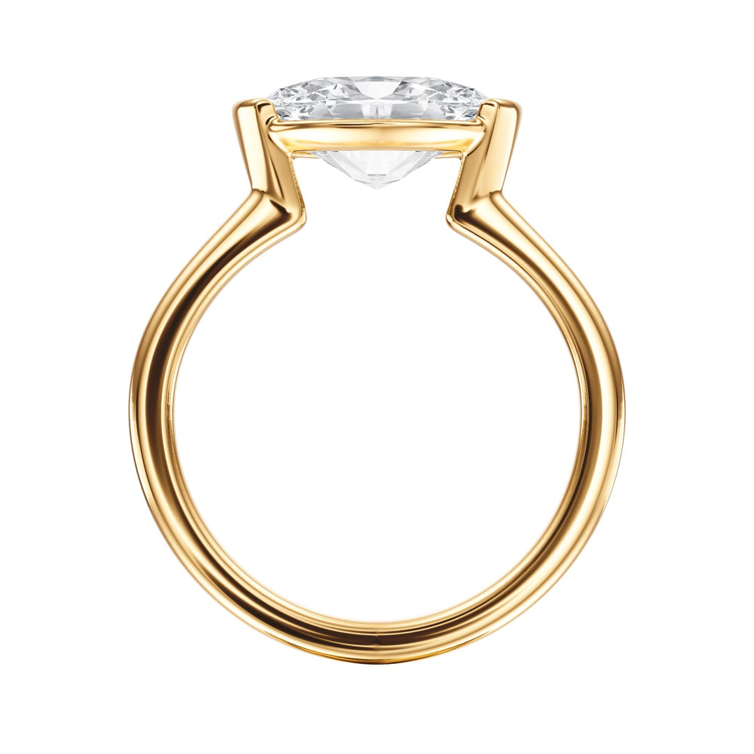 Adore Half Bezel Oval Diamond Engagement Ring - R1048 in Ring by 18 KARATS INC.