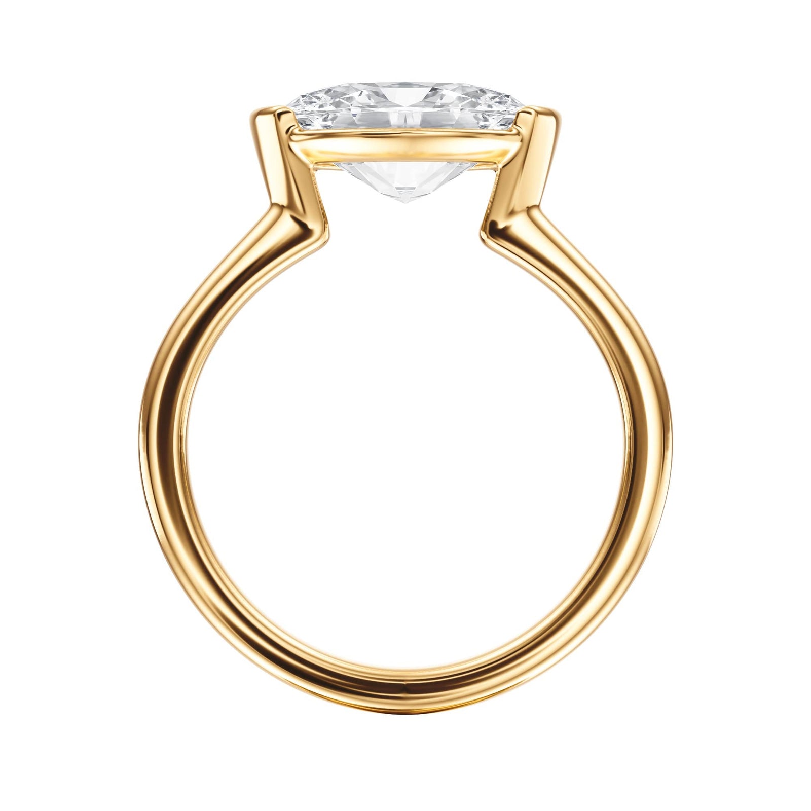 Adore Half Bezel Oval Diamond Engagement Ring - R1048 in Ring by 18 KARATS INC.