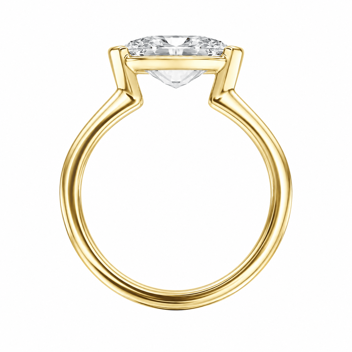 Adore Half Bezel Oval Lab Diamond Ring in Ready Rings by 18 KARATS INC.