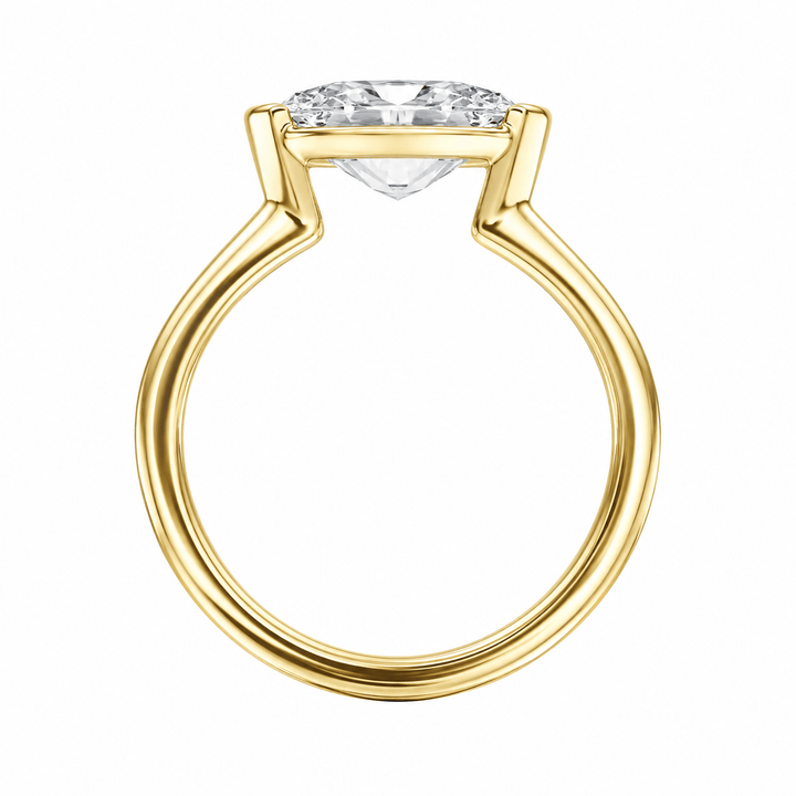 Adore Half Bezel Oval Lab Diamond Ring in Ready Rings by 18 KARATS INC.