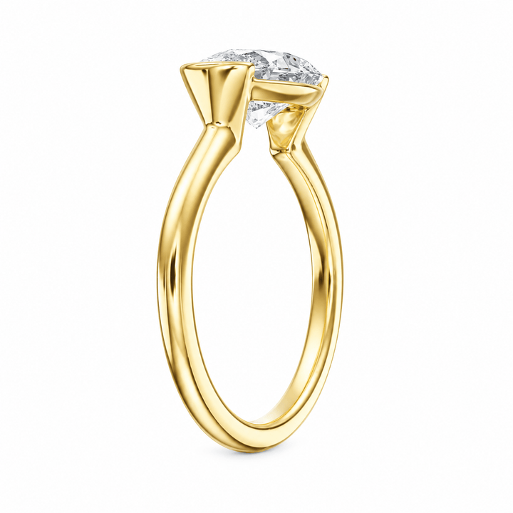 Adore Half Bezel Oval Lab Diamond Ring in Ready Rings by 18 KARATS INC.
