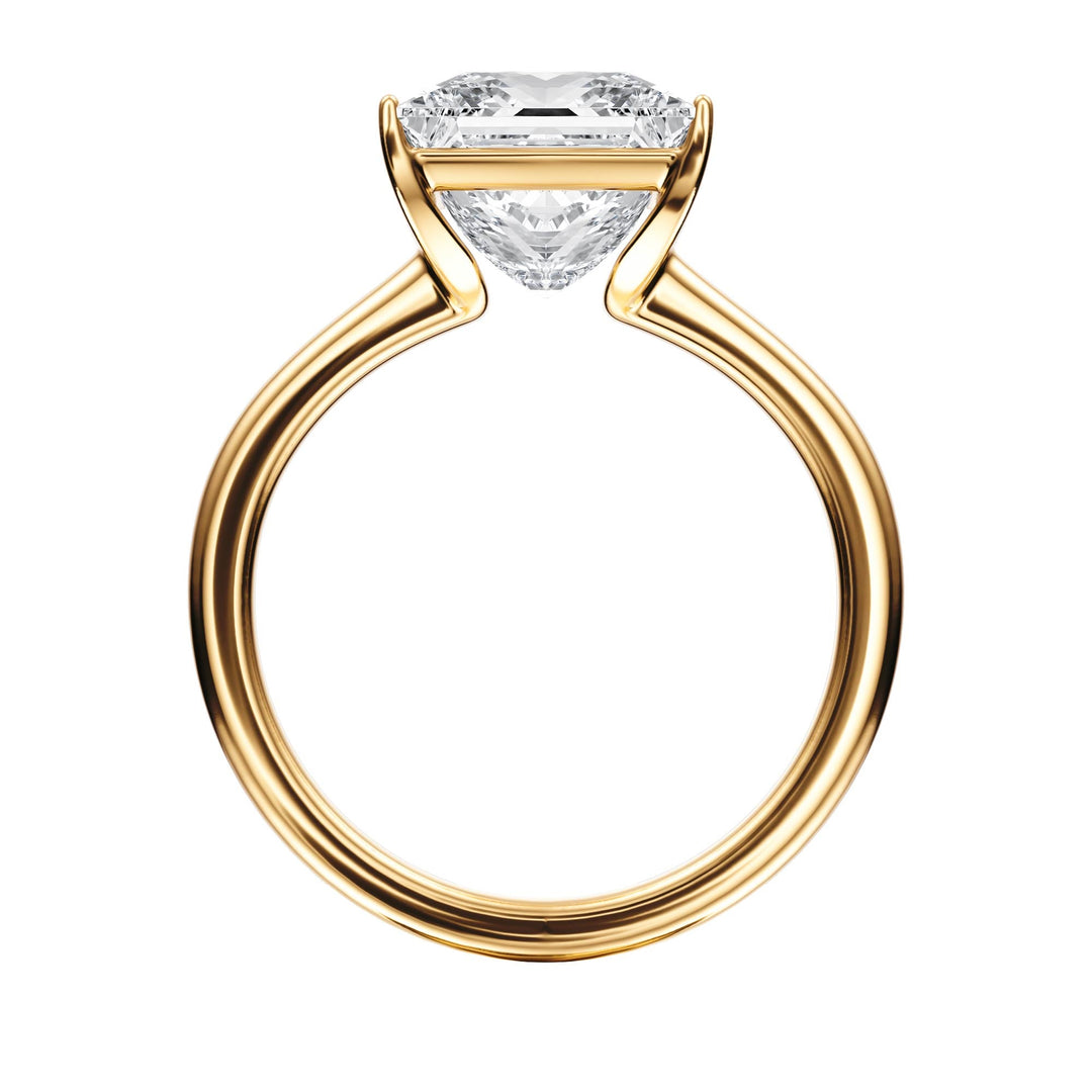 Adore Half Bezel Princess Diamond Engagement Ring - R1053 in Ring by 18 KARATS INC.
