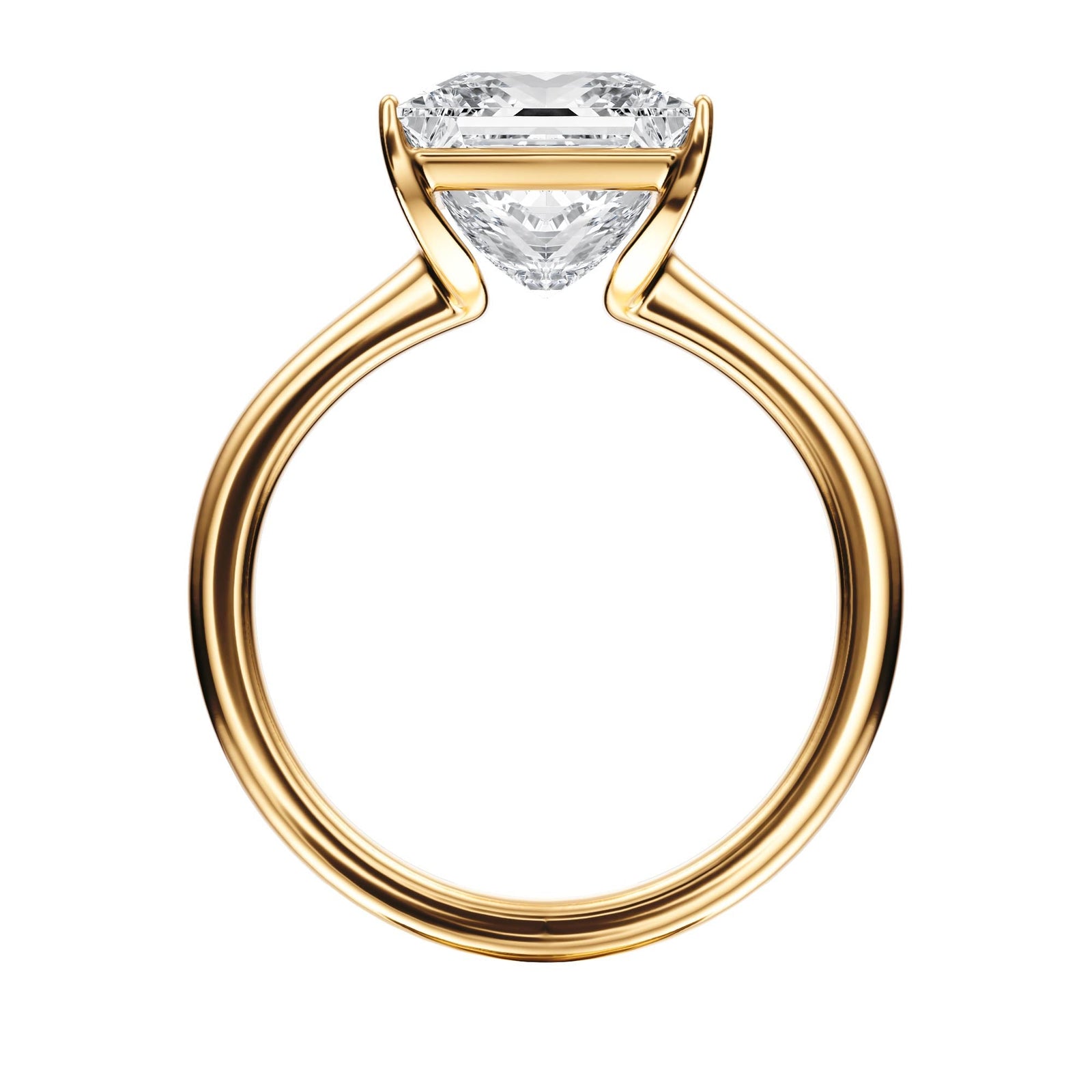 Adore Half Bezel Princess Diamond Engagement Ring - R1053 in Ring by 18 KARATS INC.