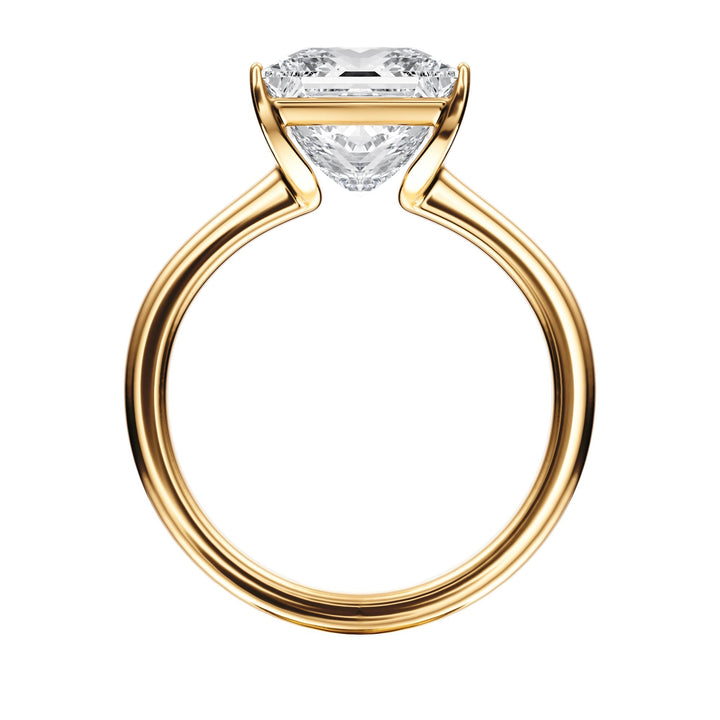 Adore Half Bezel Princess Diamond Engagement Ring - R1053 in Ring by 18 KARATS INC.