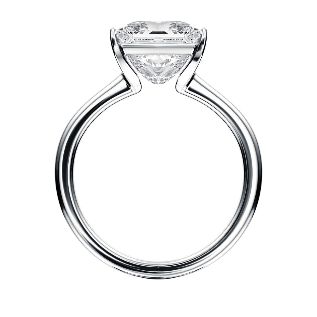 Adore Half Bezel Princess Diamond Engagement Ring - R1053 in Ring by 18 KARATS INC.