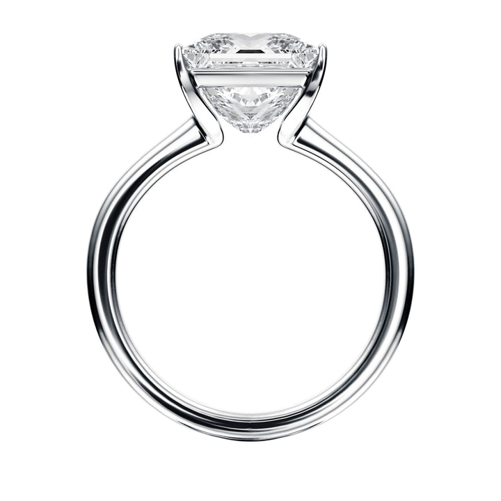 Adore Half Bezel Princess Diamond Engagement Ring - R1053 in Ring by 18 KARATS INC.