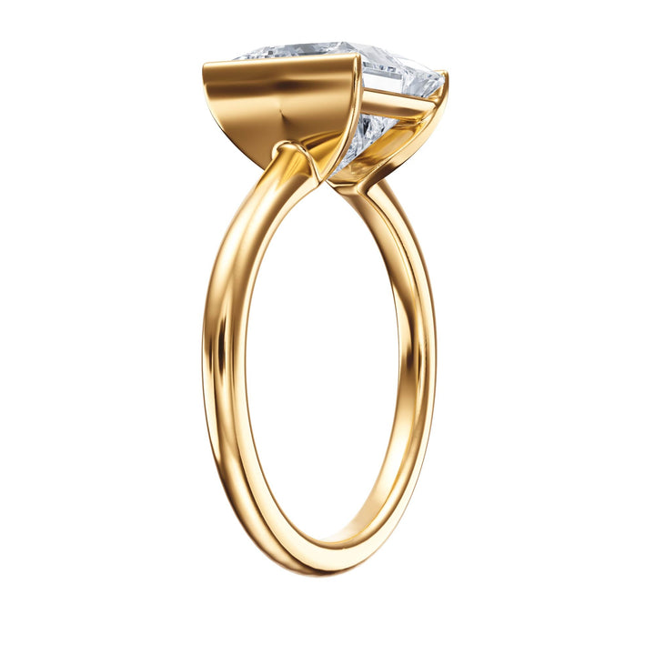 Adore Half Bezel Princess Diamond Engagement Ring - R1053 in Ring by 18 KARATS INC.