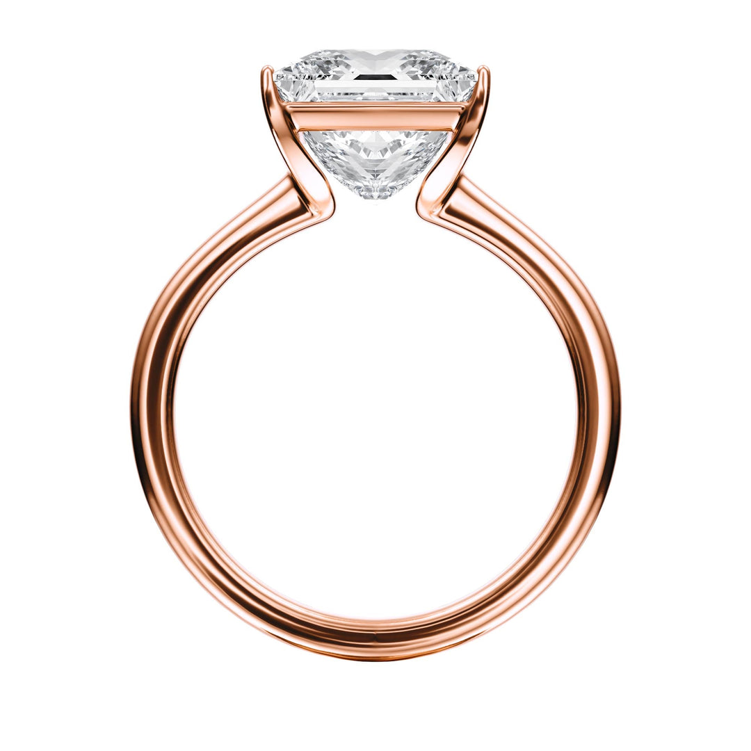 Adore Half Bezel Princess Diamond Engagement Ring - R1053 in Ring by 18 KARATS INC.