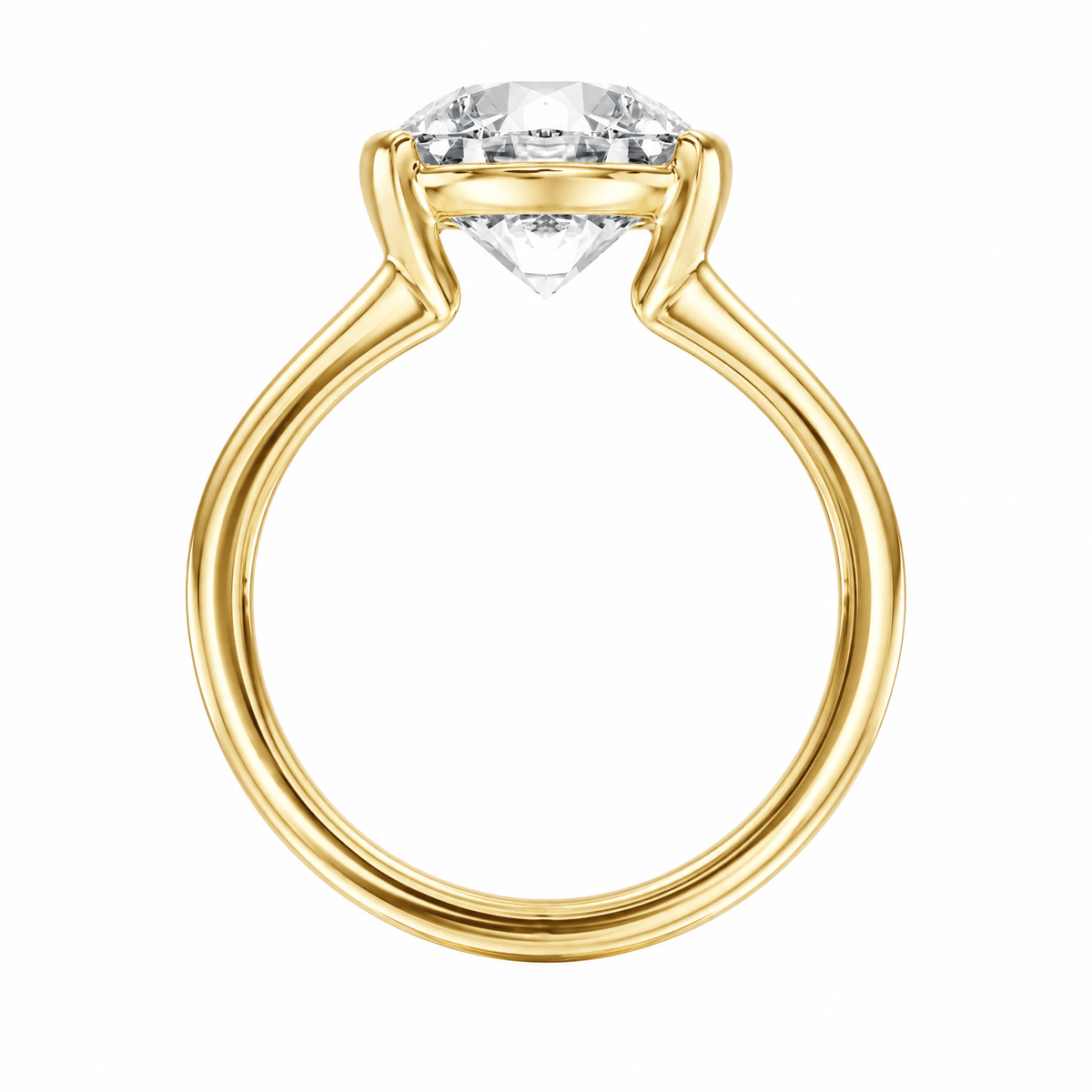 Adore Half Bezel Round Diamond Engagement Ring in Ring by 18 KARATS INC.