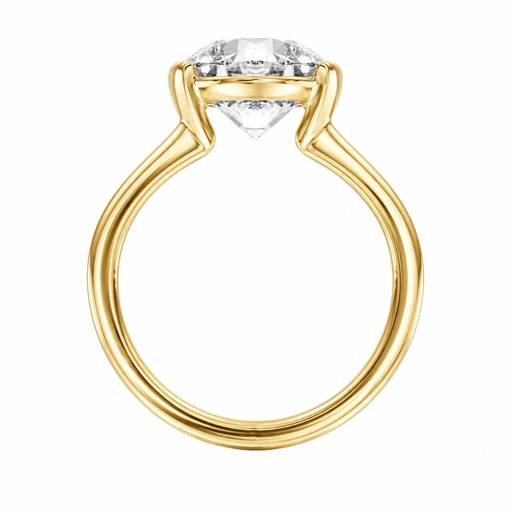 Adore Half Bezel Round Diamond Engagement Ring in Ring by 18 KARATS INC.