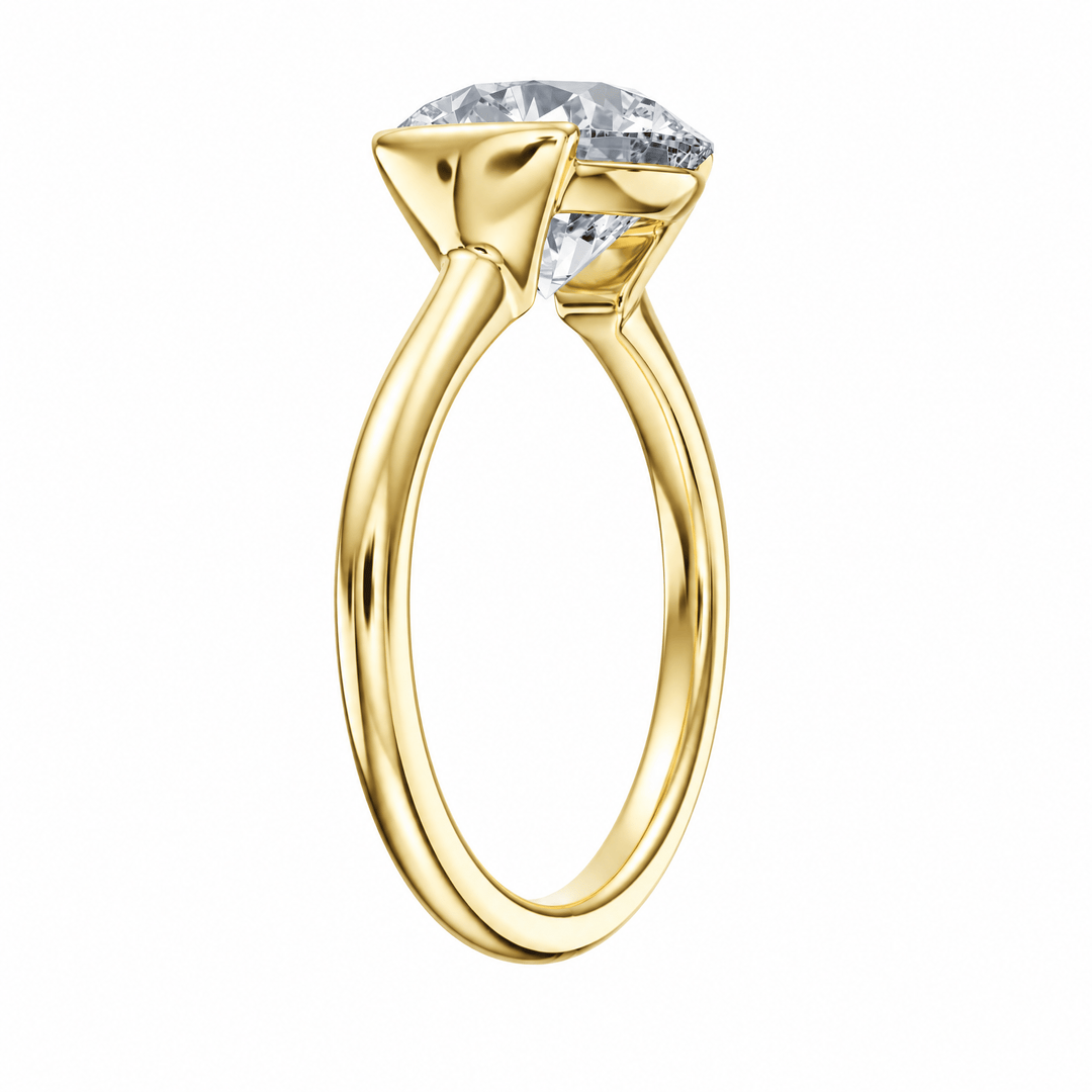 Adore Half Bezel Round Diamond Engagement Ring in Ring by 18 KARATS INC.