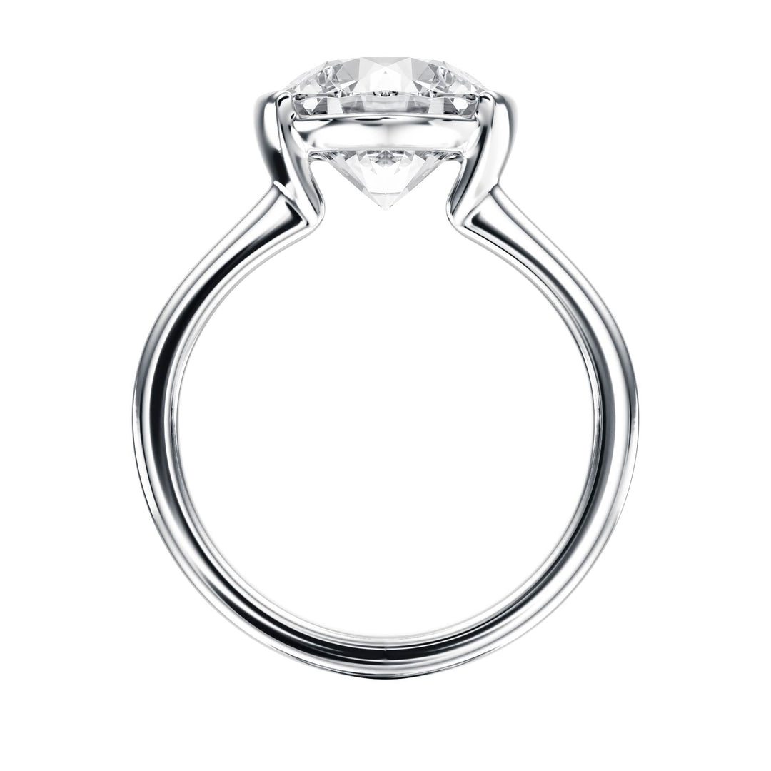 Adore Half Bezel Round Diamond Engagement Ring - R1035 in Ring by 18 KARATS INC.