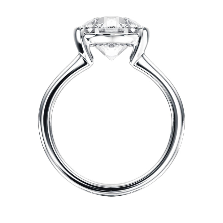 Adore Half Bezel Round Diamond Engagement Ring - R1035 in Ring by 18 KARATS INC.