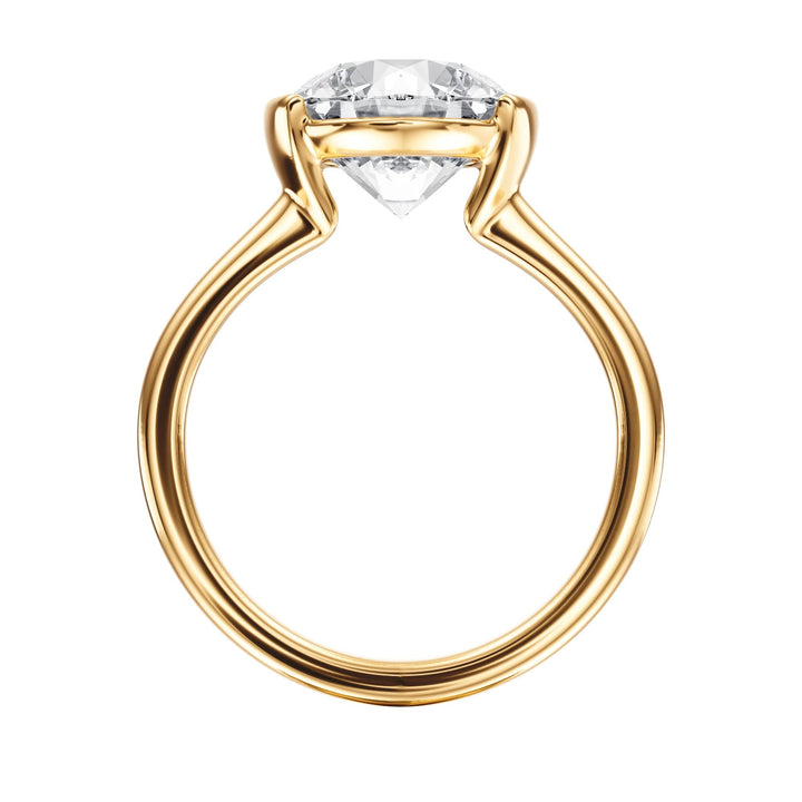 Adore Half Bezel Round Diamond Engagement Ring - R1035 in Ring by 18 KARATS INC.