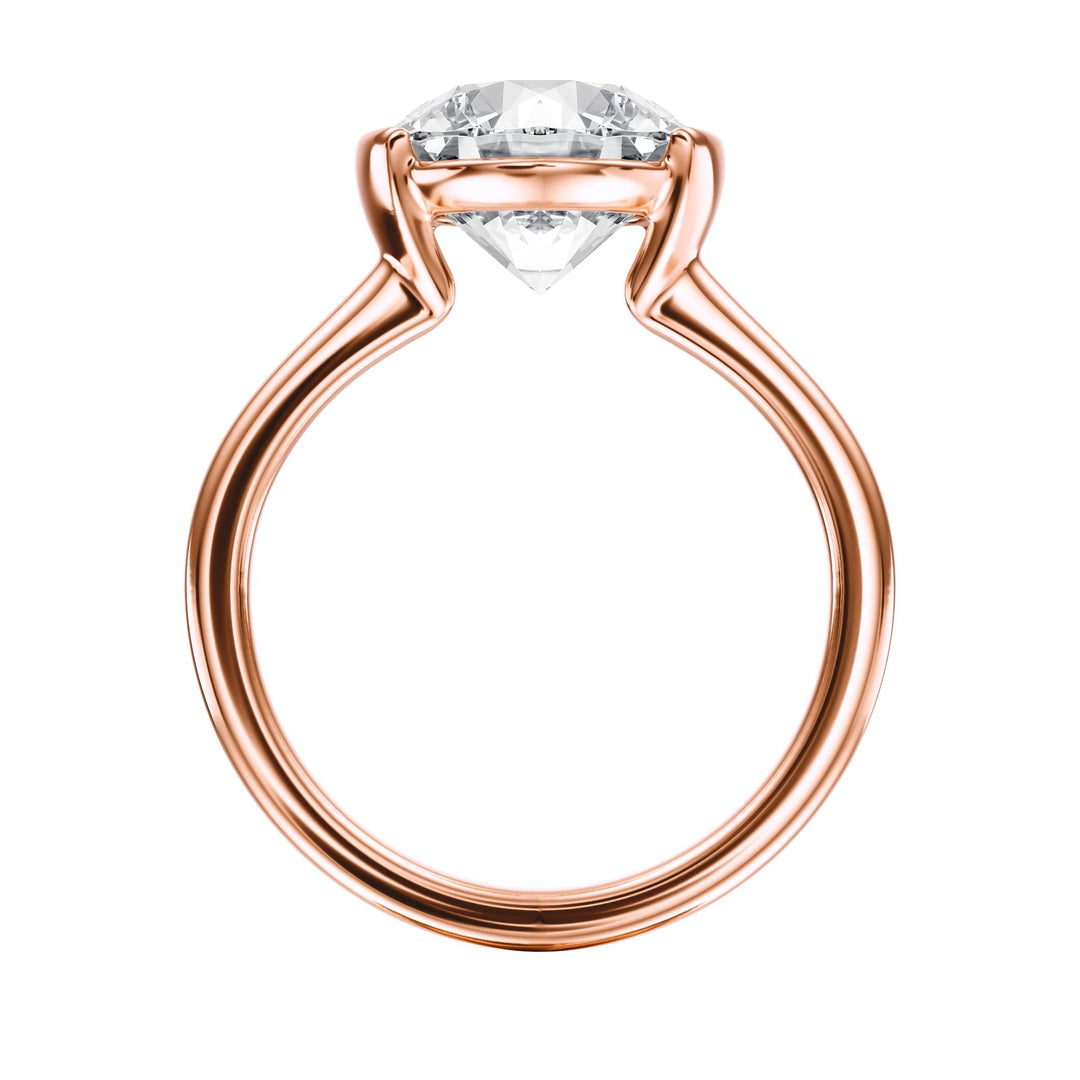 Adore Half Bezel Round Diamond Engagement Ring - R1035 in Ring by 18 KARATS INC.