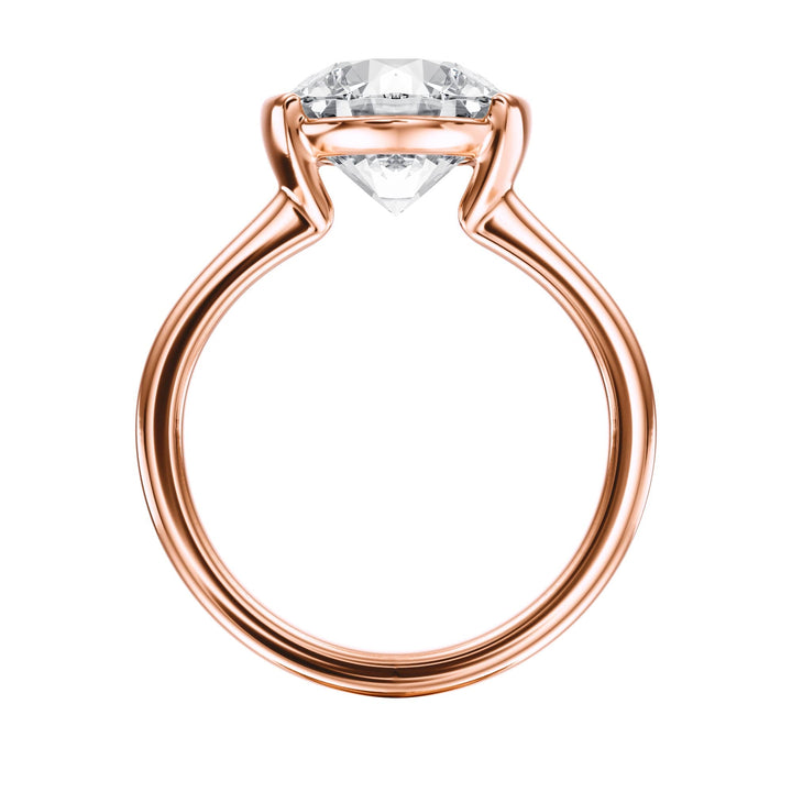 Adore Half Bezel Round Diamond Engagement Ring - R1035 in Ring by 18 KARATS INC.
