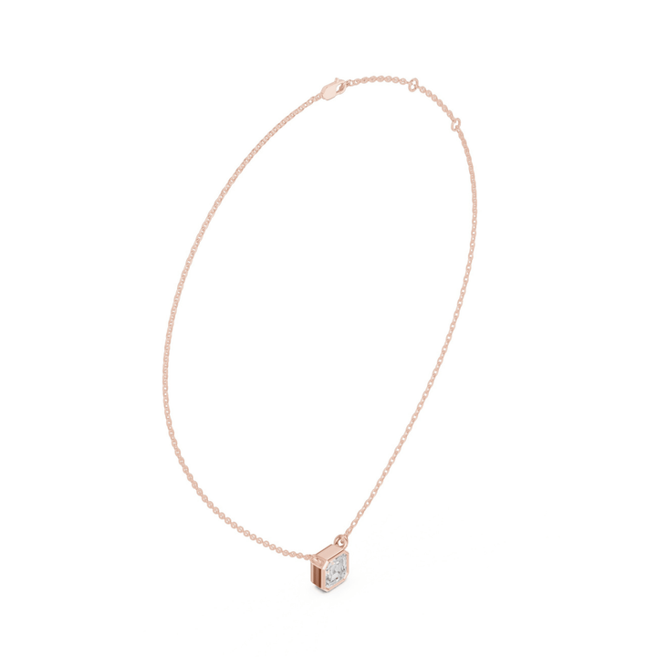 Asscher Cube 1.5 ctw Diamond Necklace - P1119 in Necklace by 18 KARATS INC.