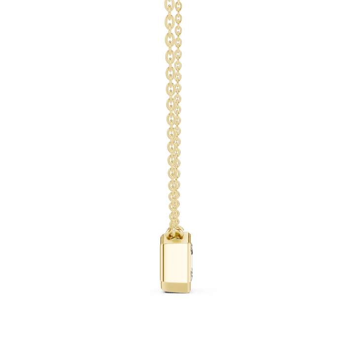 Asscher Cut Diamond Bezel Solitaire Pendant - P1135AS in Necklace by 18 KARATS INC.