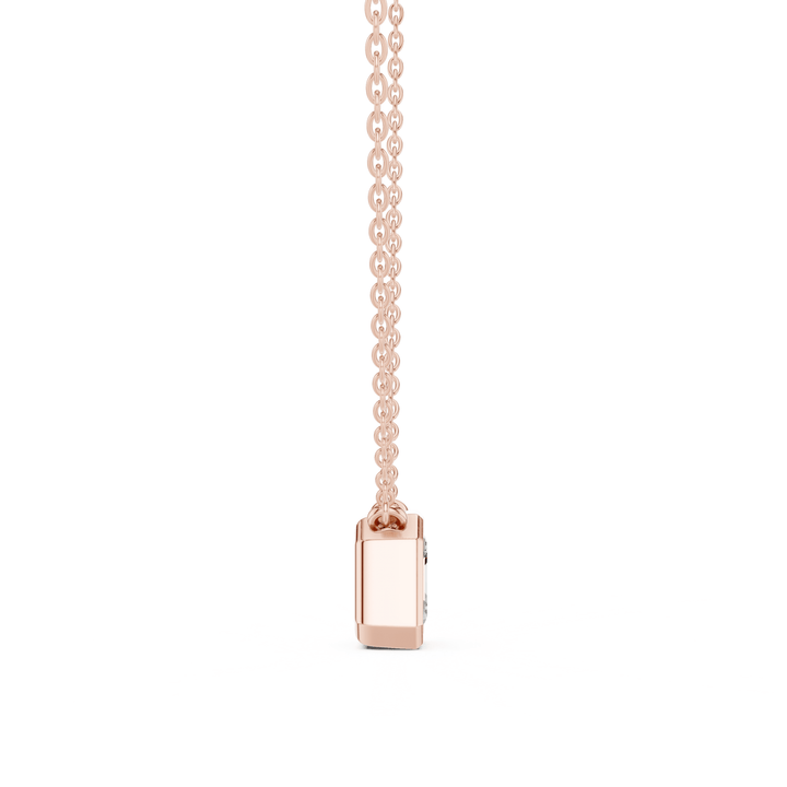 Asscher Cut Diamond Bezel Solitaire Pendant - P1135AS in Necklace by 18 KARATS INC.