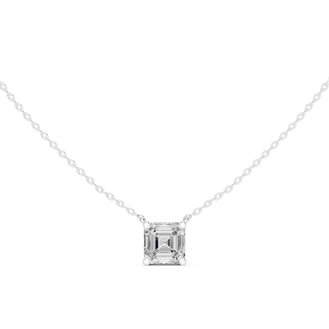 Asscher Cut Diamond Solitaire Pendant - B1134AS in Necklace by 18 KARATS INC.