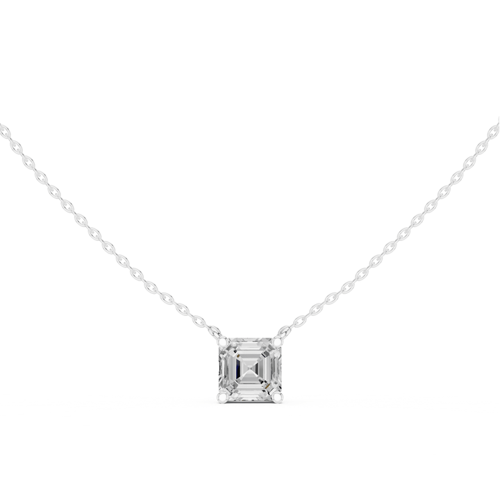 Asscher Cut Diamond Solitaire Pendant - B1134AS in Necklace by 18 KARATS INC.
