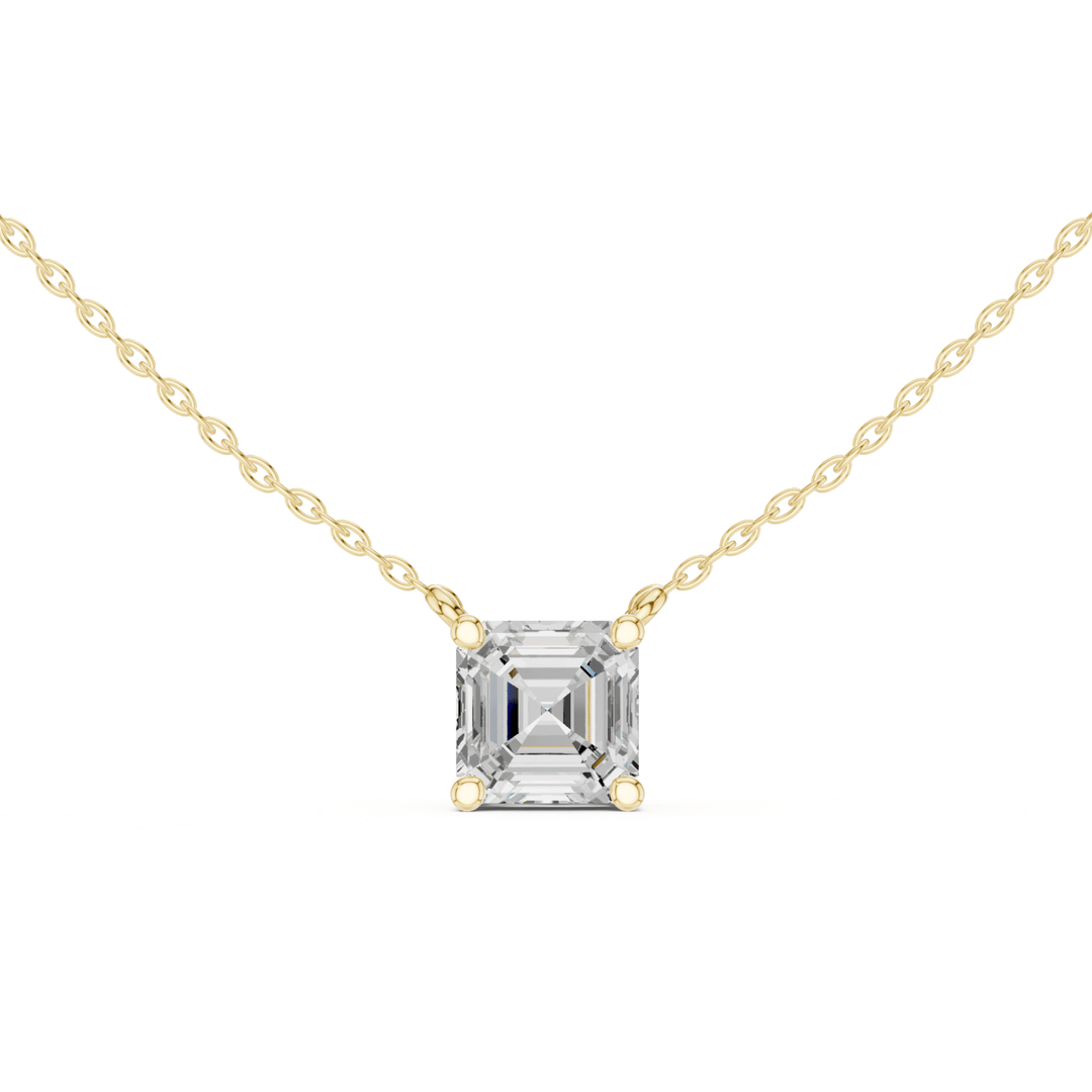 Asscher Cut Diamond Solitaire Pendant - P1134AS in Necklace by 18 KARATS INC.