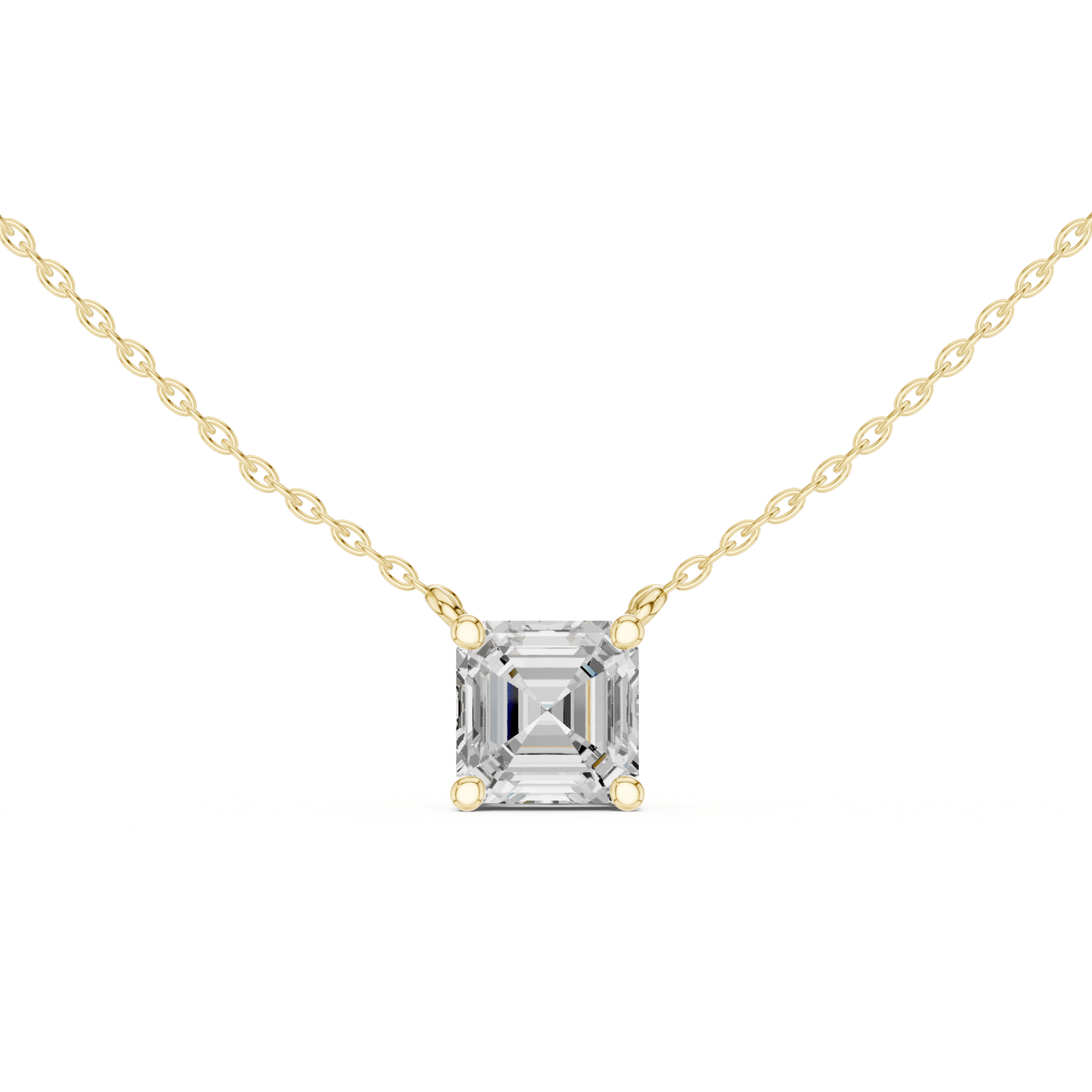 Asscher Cut Diamond Solitaire Pendant - P1134AS in Necklace by 18 KARATS INC.