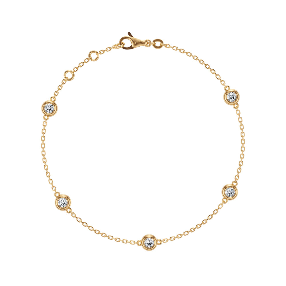 Aura Diamond Station Bracelet - BC104 in Bracelet by 18 KARATS