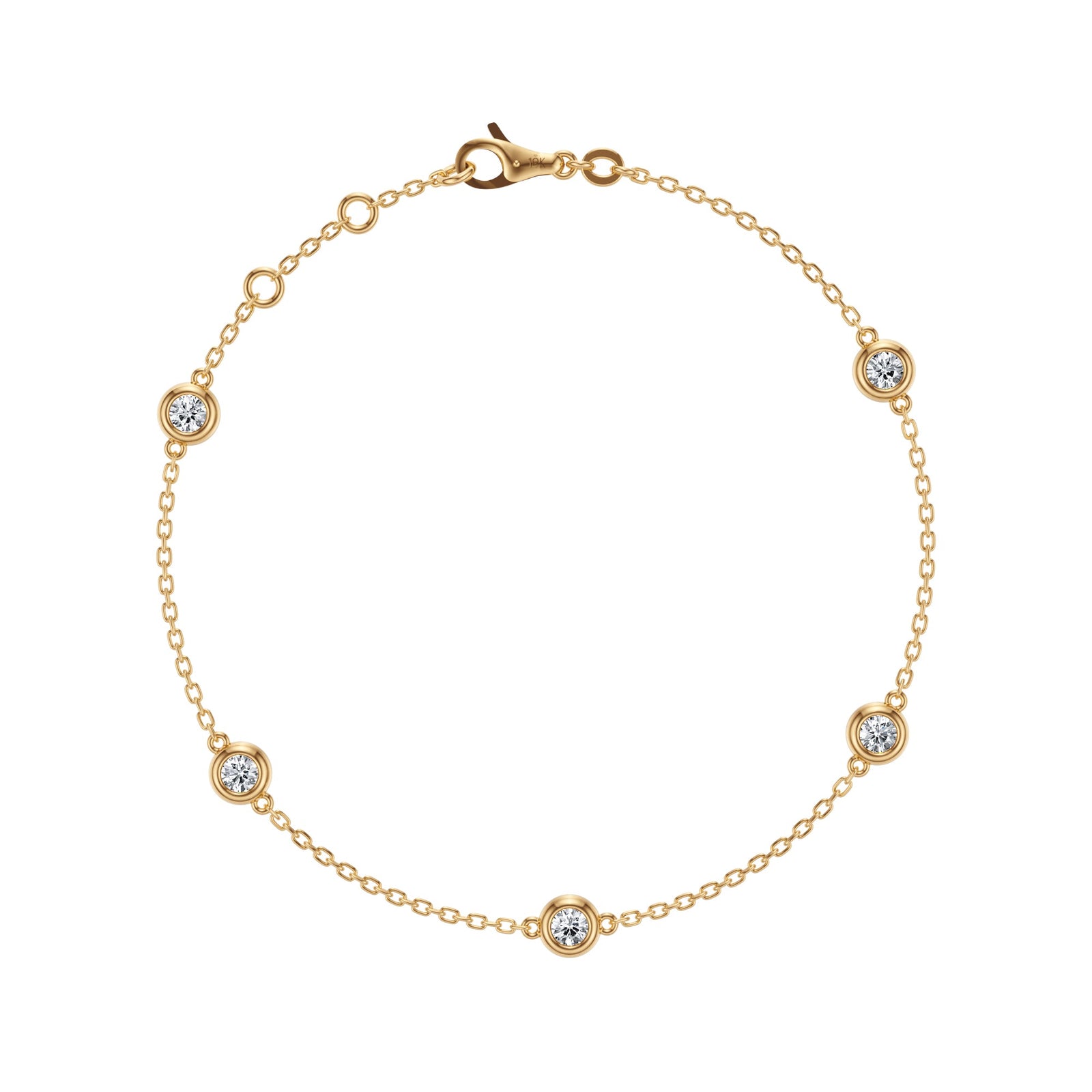 Aura Diamond Station Bracelet - BC104 in Bracelet by 18 KARATS