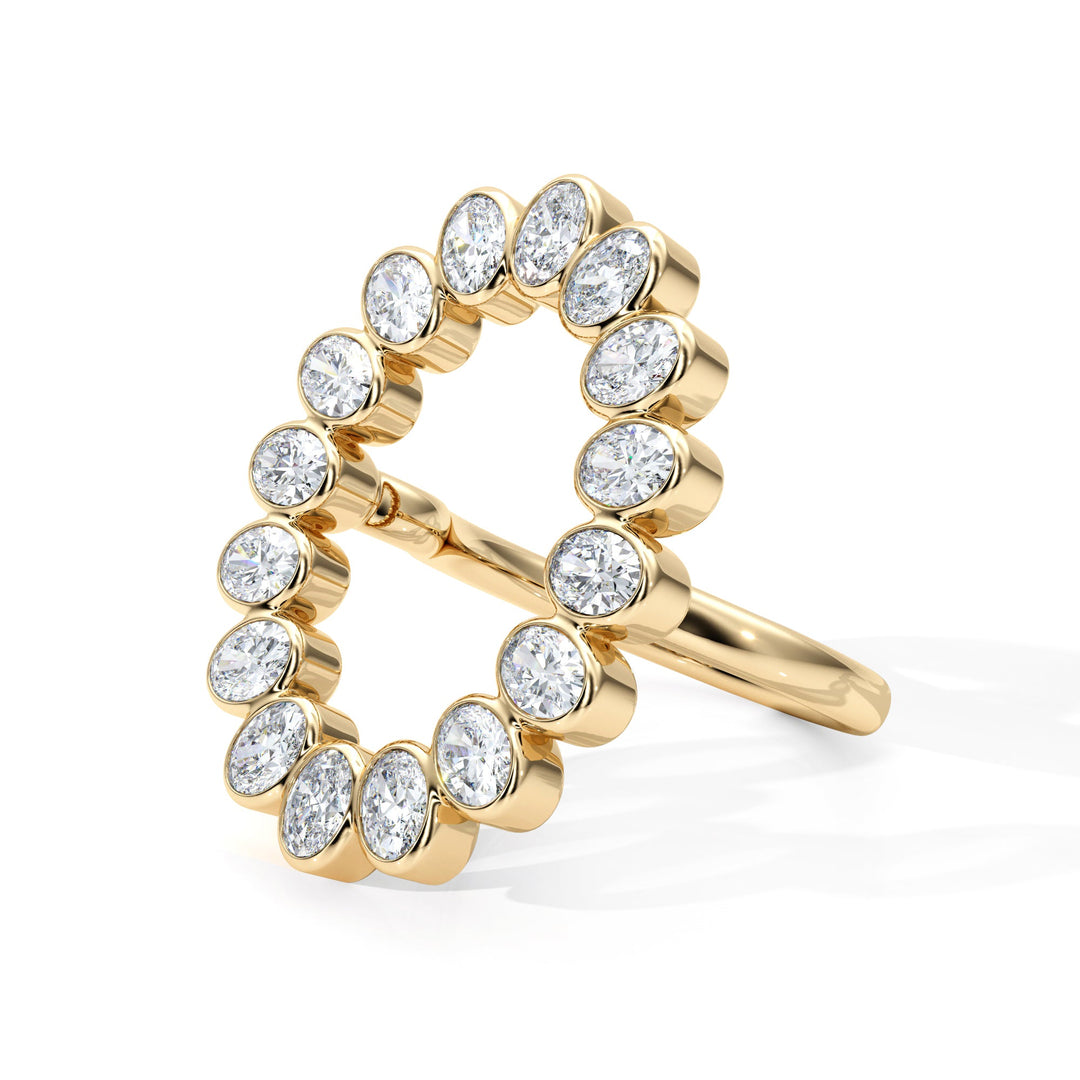 Aurora Oval Diamond Ring - R1027 in Ring by 18 KARATS