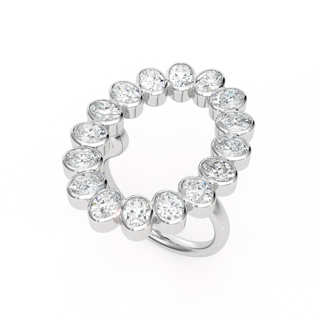 Aurora Oval Diamond Ring - R1027 in Ring by 18 KARATS