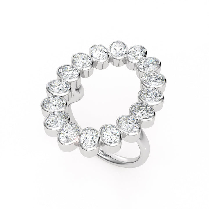 Aurora Oval Diamond Ring - R1027 in Ring by 18 KARATS