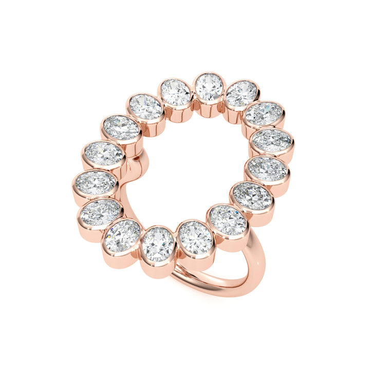 Aurora Oval Diamond Ring - R1027 in Ring by 18 KARATS
