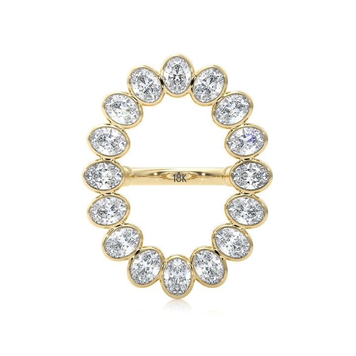 Aurora Oval Diamond Ring - R1027 in Ring by 18 KARATS