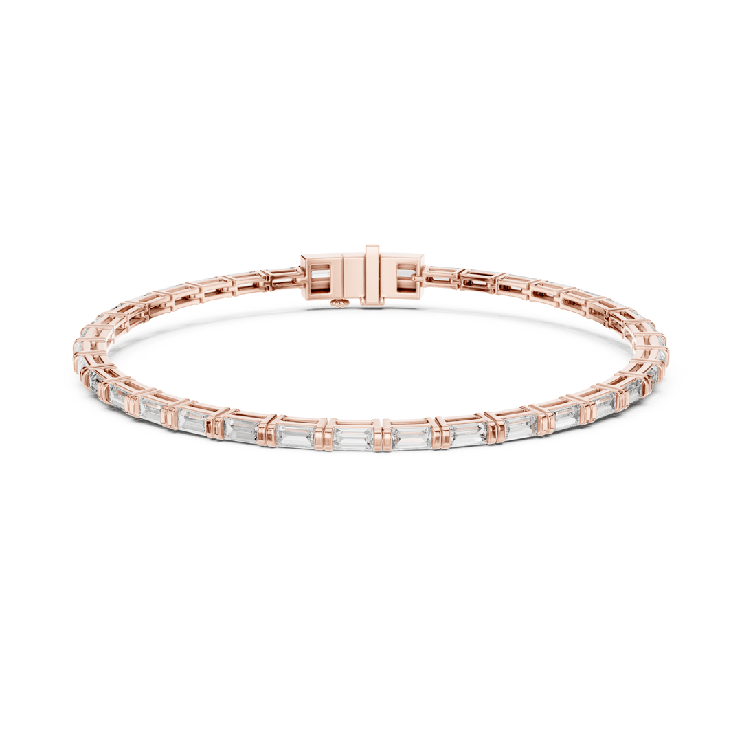 Baguette 3.7 ctw Lab Diamond Tennis Bracelet - BC126 in Bracelet by 18 KARATS INC.