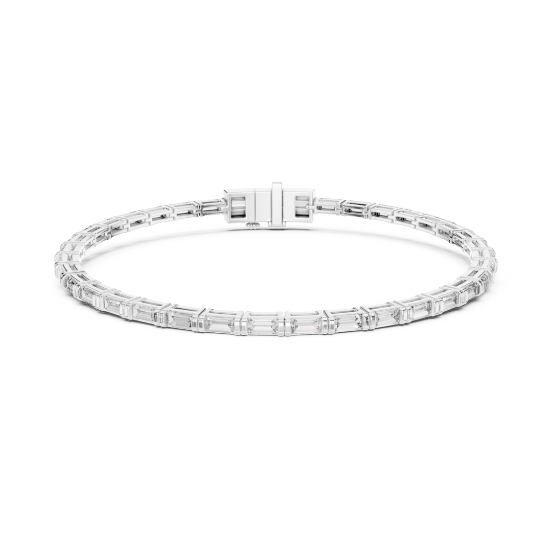 Baguette 3.7 ctw Lab Diamond Tennis Bracelet - BC126 in Bracelet by 18 KARATS INC.
