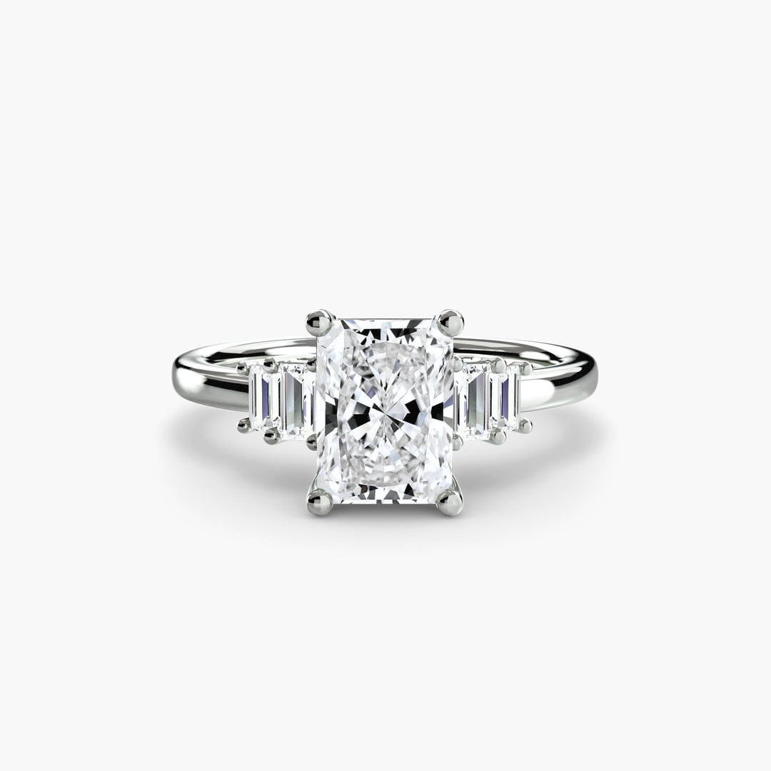 Baguette Accent Solitaire in setting by 18 KARATS
