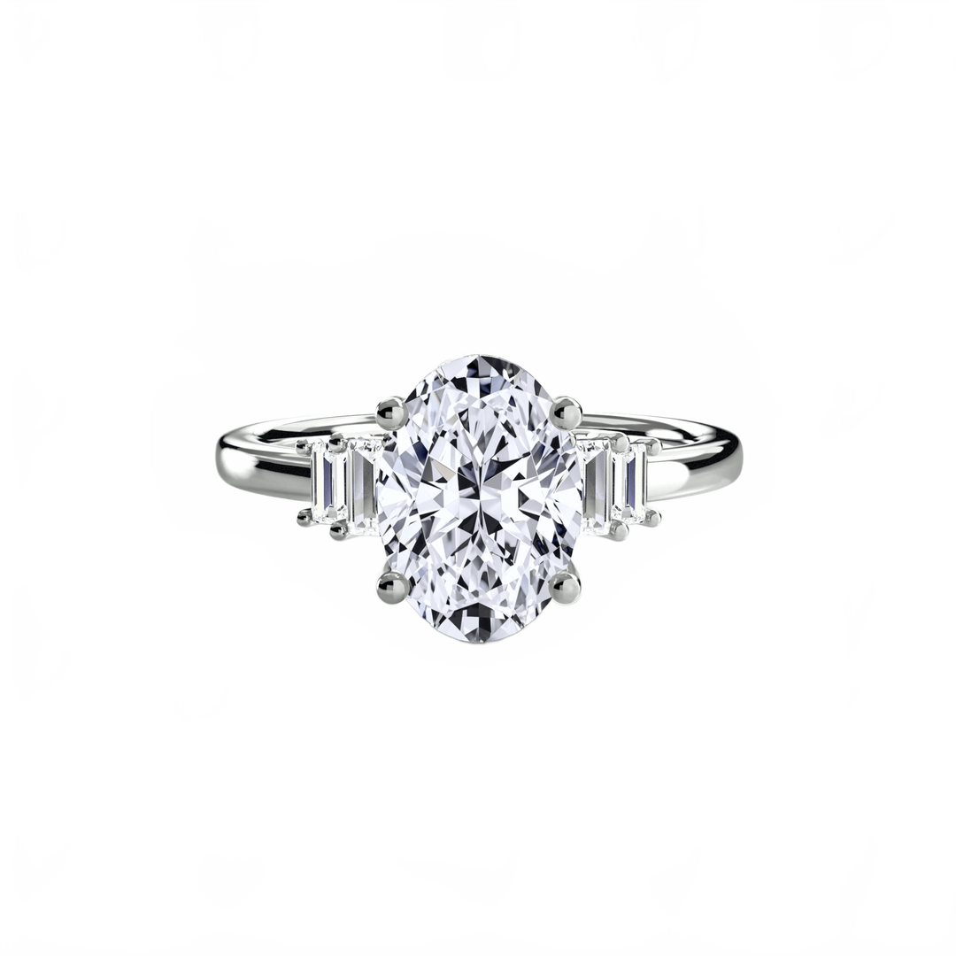 Baguette Accent Solitaire in setting by 18 KARATS