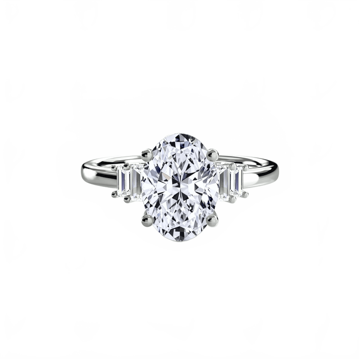 Baguette Accent Solitaire in setting by 18 KARATS