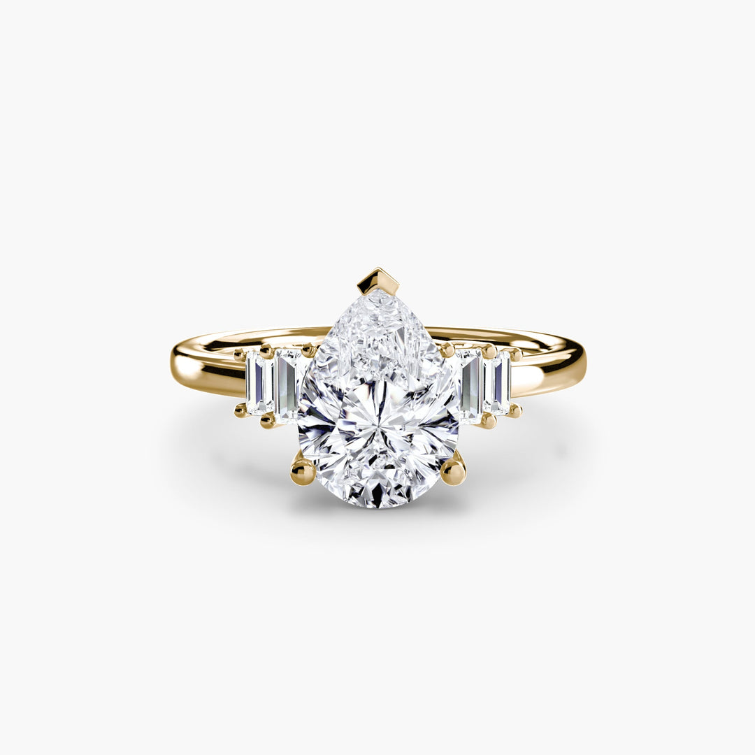 Baguette Accent Solitaire in setting by 18 KARATS