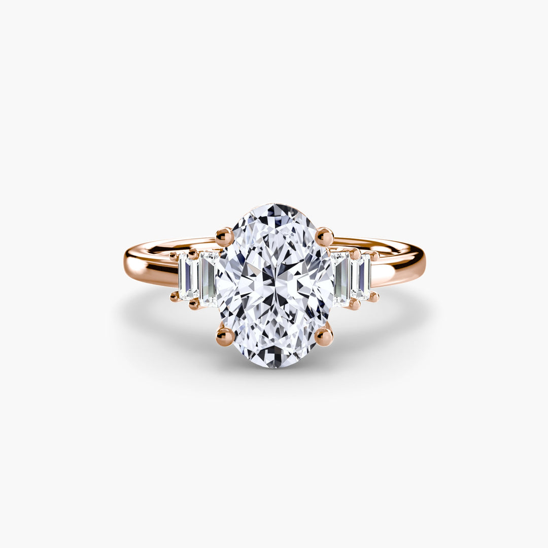 Baguette Accent Solitaire in setting by 18 KARATS