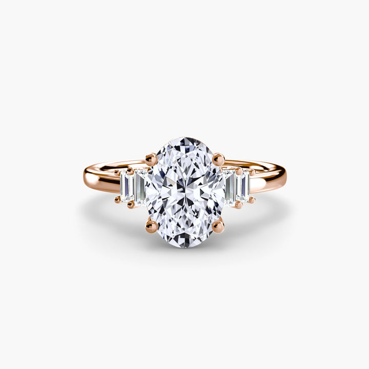 Baguette Accent Solitaire in setting by 18 KARATS